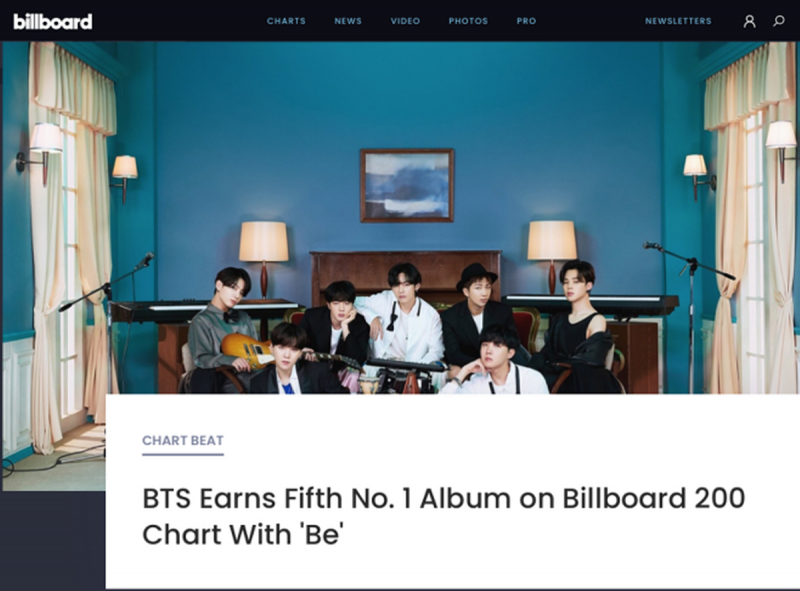 Bts Made Another History With Be 5th Time On The Top Of Billboard 200 Korea Dispatch